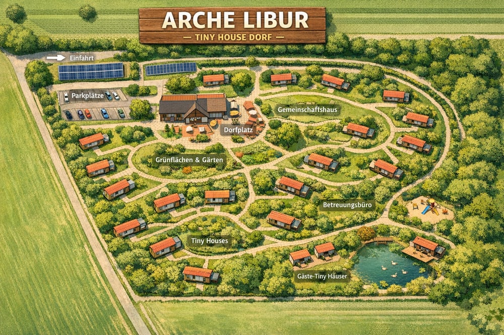 Arche Libur – Lageplan Tiny House Dorf
